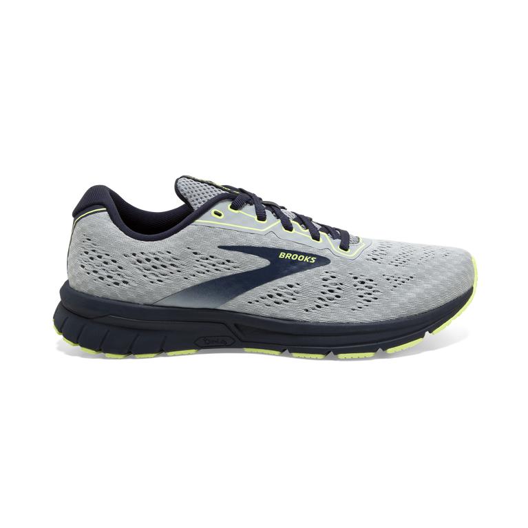 Brooks Anthem 4 Neutral Road Running Shoes - Men's - Quarry/Navy/Sunny Lime (50672-DUTI)